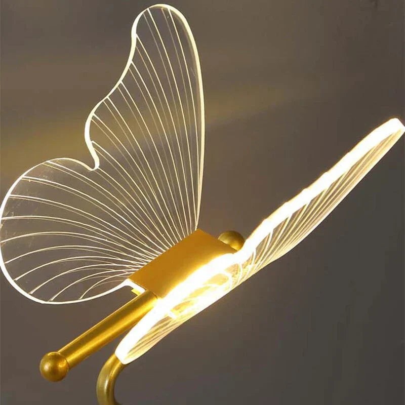 Slim butterfly LED table lamp on an iron base - product photo 6