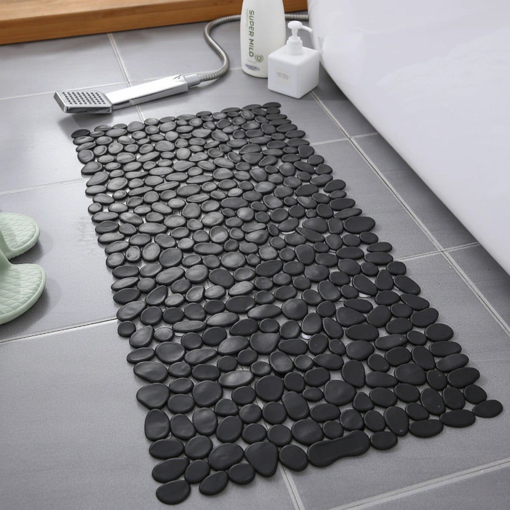 Pebble-textured non-slip bath mat - product photo 9
