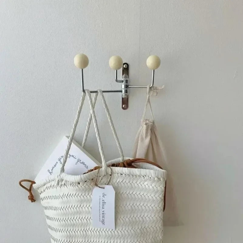 Metal wall coat rack with round knobs - product photo 14