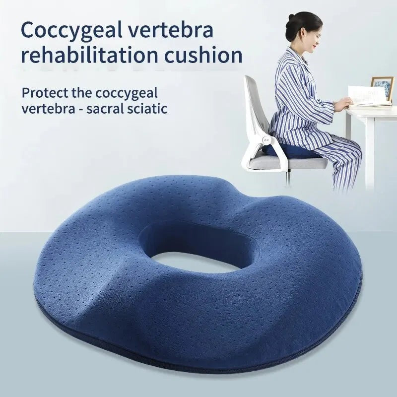 Memory foam seat cushion with coccyx cutout - product photo 2