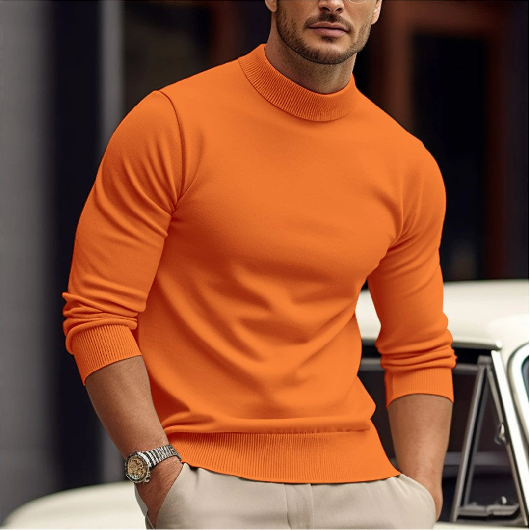 Man wearing the Pierce men's classic cotton sweater, flatlay view