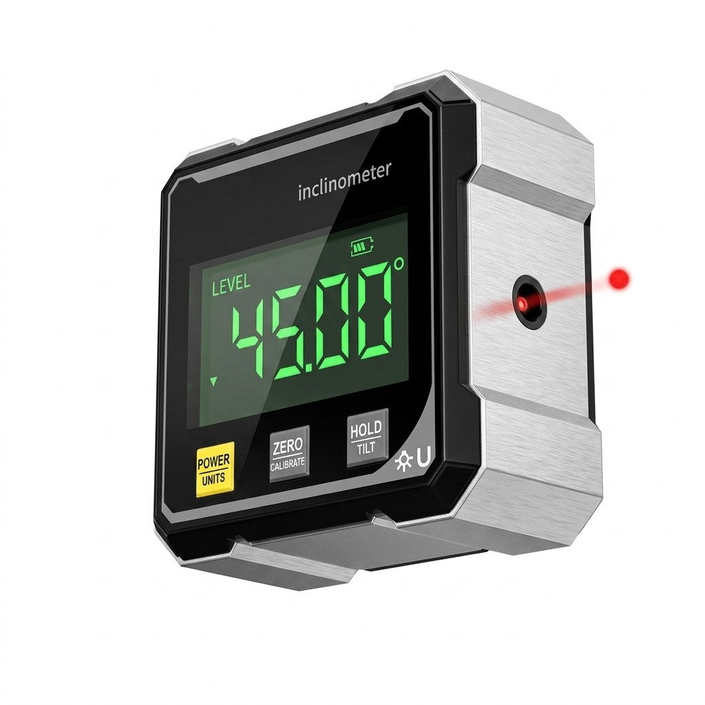 Digital laser angle gauge with magnetic base - product photo 1