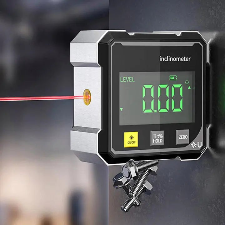 Digital laser angle gauge with magnetic base - product photo 3
