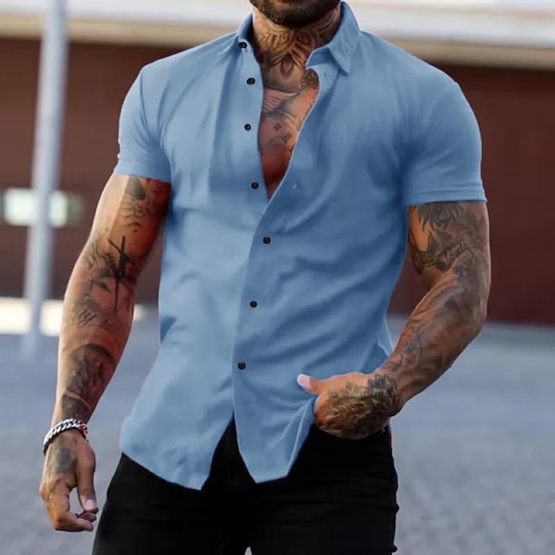 Enzo | Men's Short Sleeve Button Front Shirt