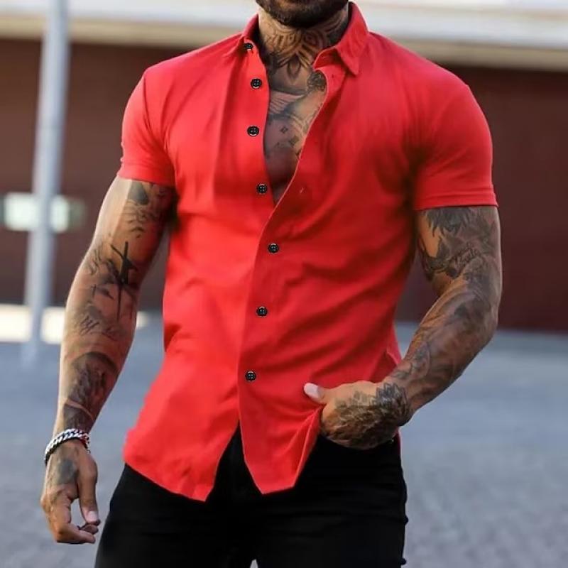 Enzo | Men's Short Sleeve Button Front Shirt