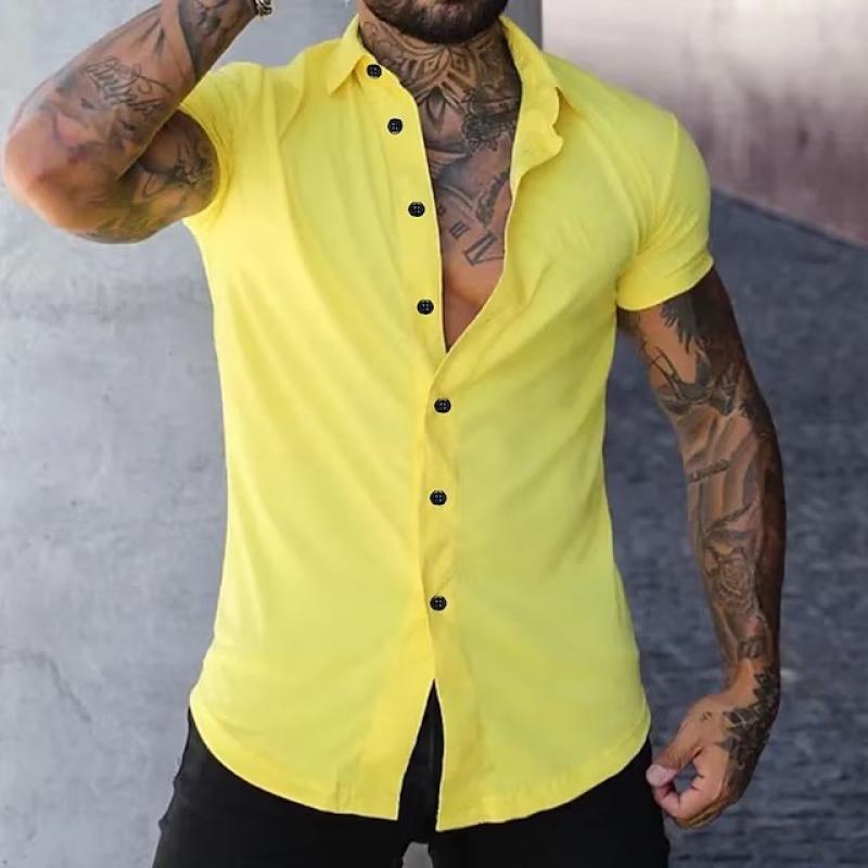 Enzo | Men's Short Sleeve Button Front Shirt