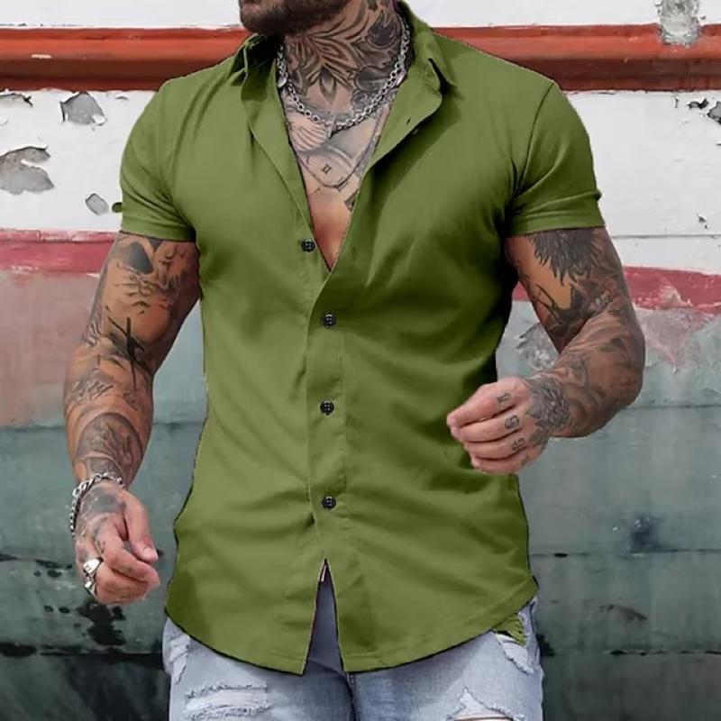 Enzo | Men's Short Sleeve Button Front Shirt