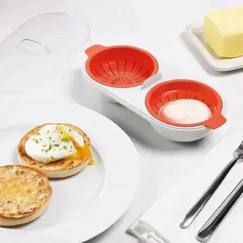 Silicone microwave egg poacher for two eggs - product photo 1