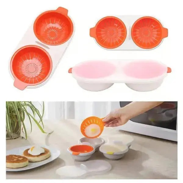 Silicone microwave egg poacher for two eggs - product photo 4