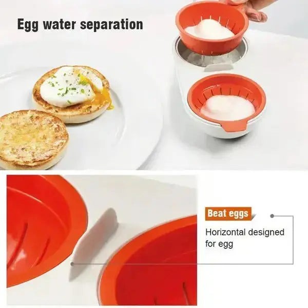 Silicone microwave egg poacher for two eggs - product photo 5