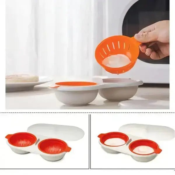 Silicone microwave egg poacher for two eggs - product photo 7