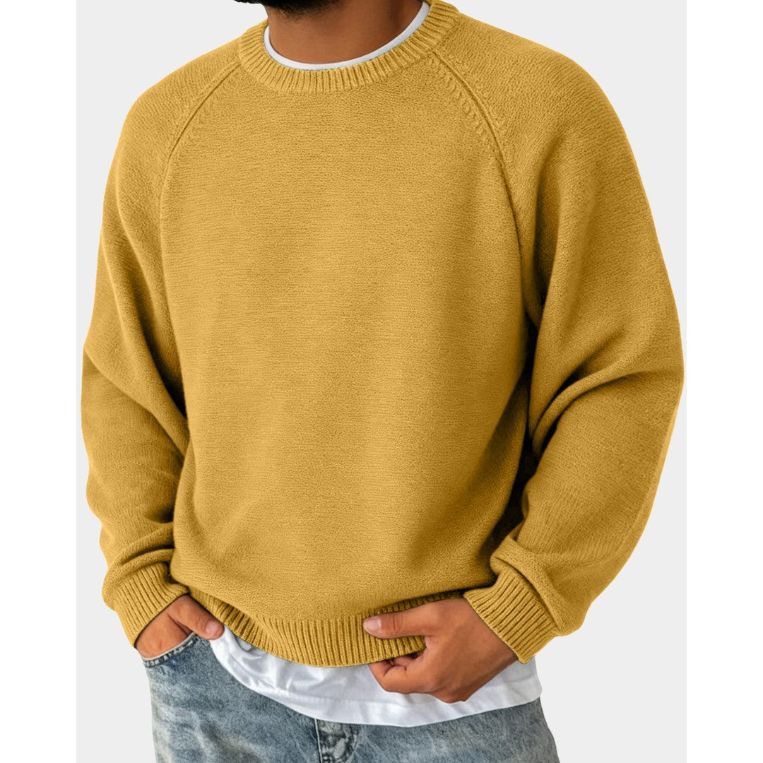 Man wearing the Preston men's crewneck sweater, 7 view