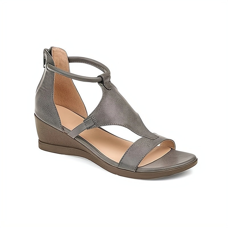Petra | Women's T-Strap Wedge Heel Sandals