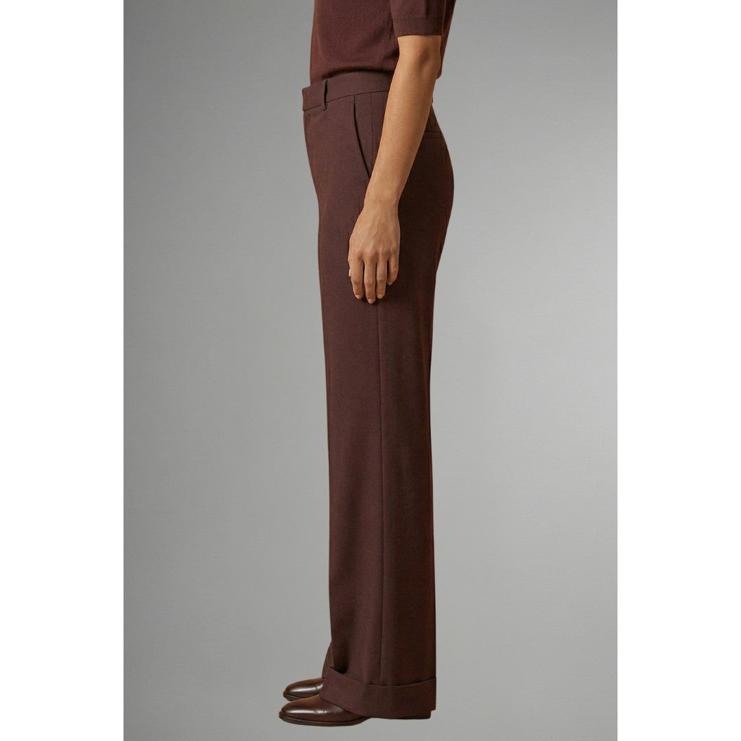 Woman wearing the Rafaela women's straight-leg pants, flatlay view