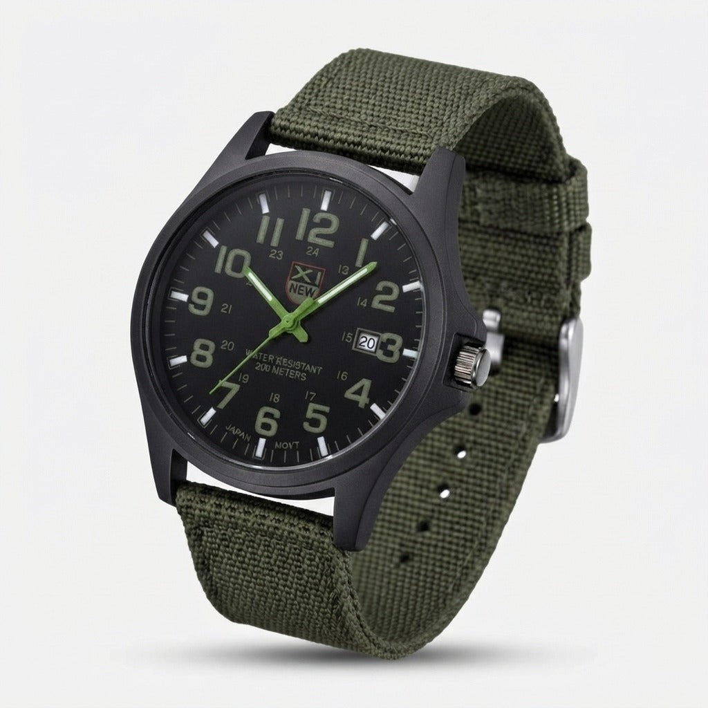 Tactical men's stainless steel watch with LED backlight - product photo 12