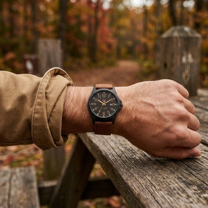Tactical men's stainless steel watch with LED backlight - product photo 4