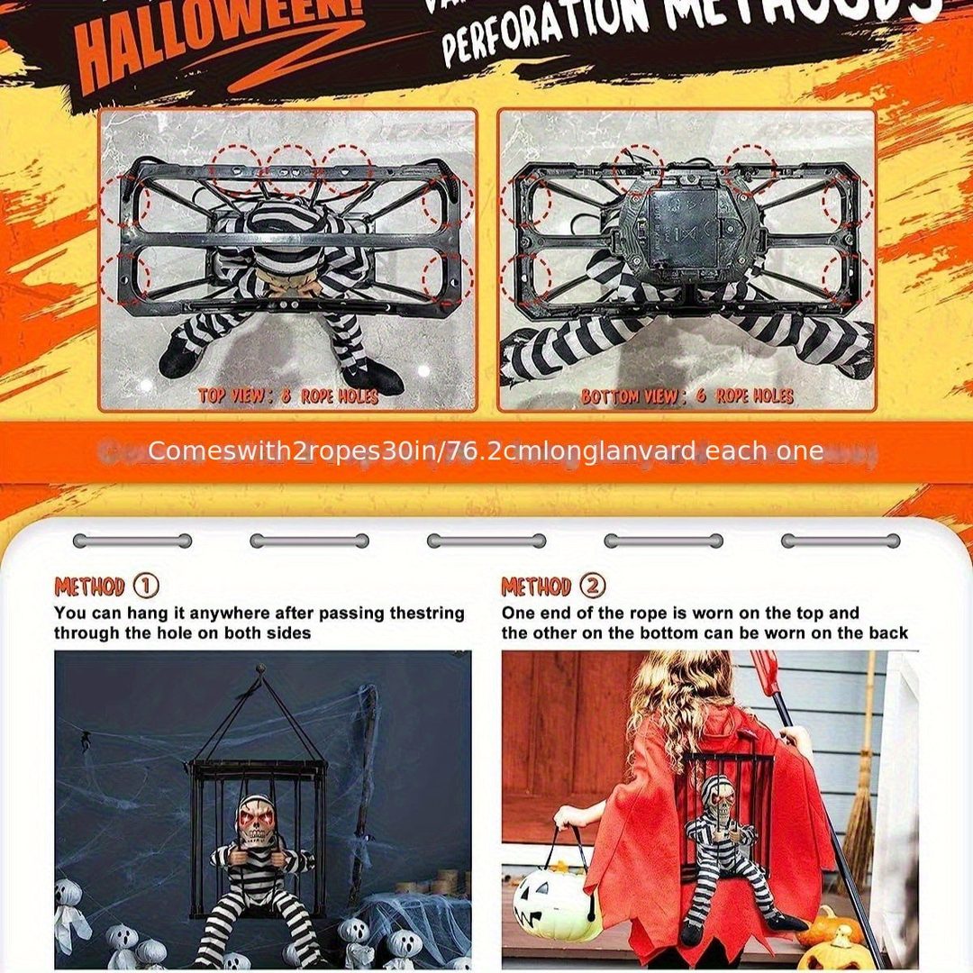 Motion-activated screaming skeleton prop - product photo 7