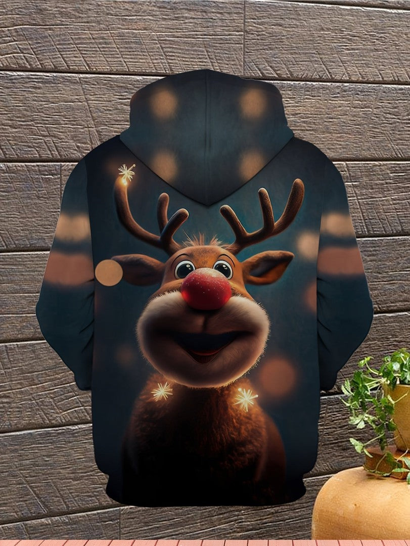 Festive reindeer hoodie with a light-up nose - product photo 3