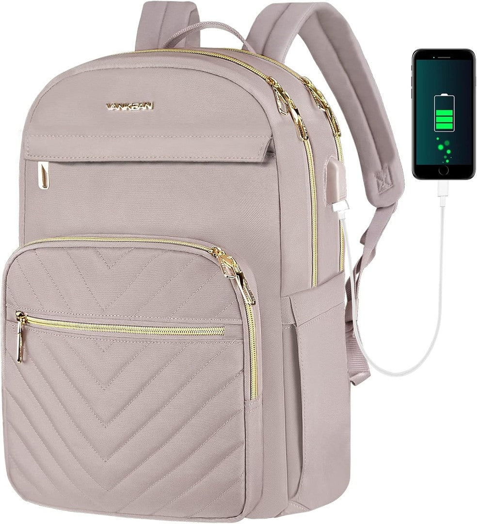 Lightweight water-repellent laptop backpack with a USB port - product photo 2