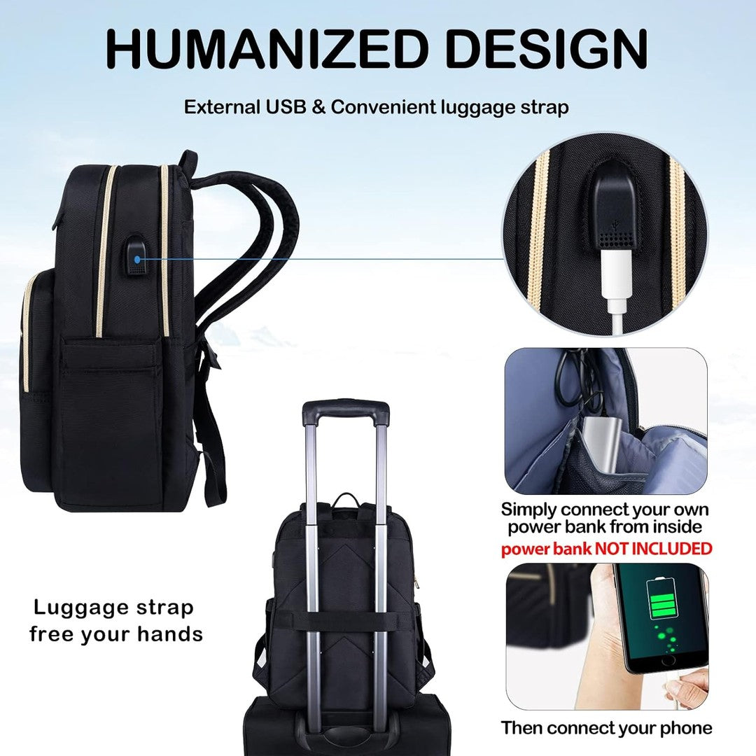 Lightweight water-repellent laptop backpack with a USB port - product photo 4