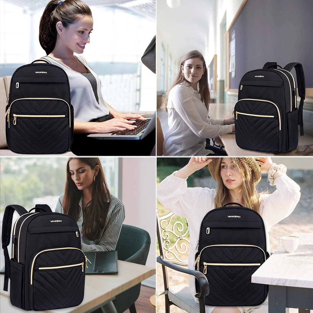 Lightweight water-repellent laptop backpack with a USB port - product photo 7