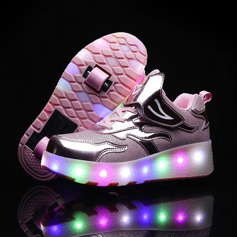 LED light-up sneaker with retractable heel wheels - product photo 11
