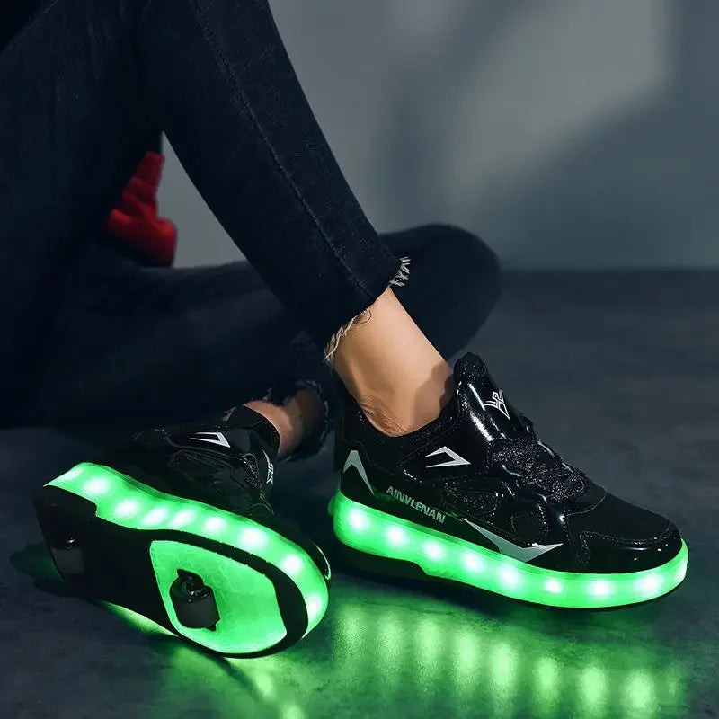 LED light-up sneaker with retractable heel wheels - product photo 4