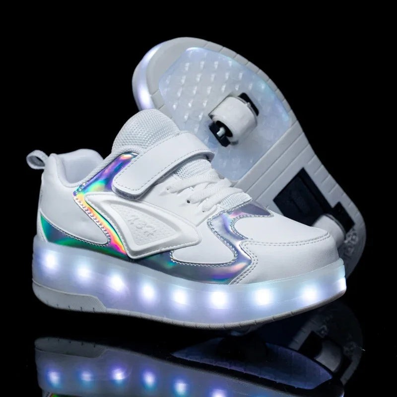 LED light-up sneaker with retractable heel wheels - product photo 5