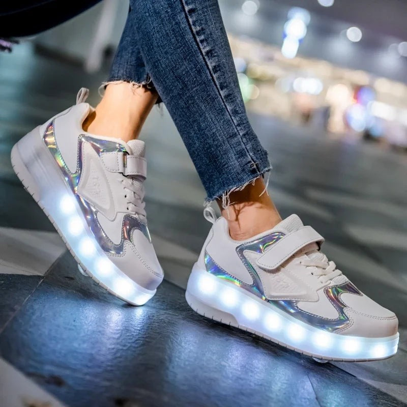 LED light-up sneaker with retractable heel wheels - product photo 6