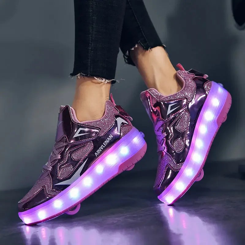 LED light-up sneaker with retractable heel wheels - product photo 8