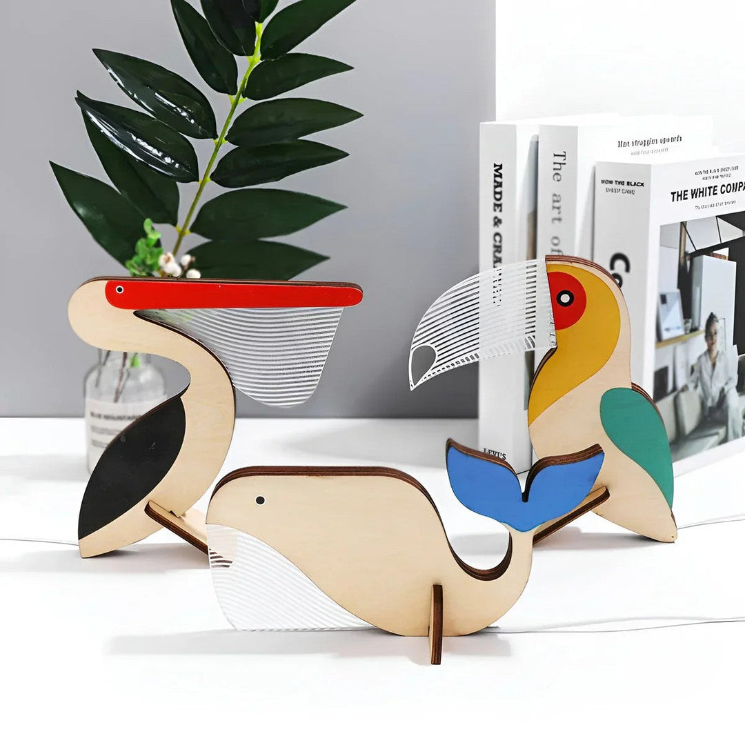 Wooden animal night light with an acrylic panel - product photo 1
