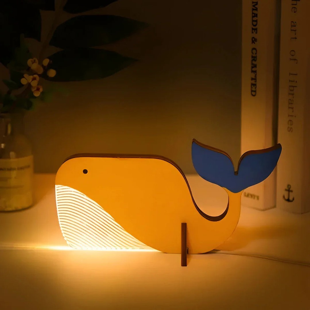 Wooden animal night light with an acrylic panel - product photo 4