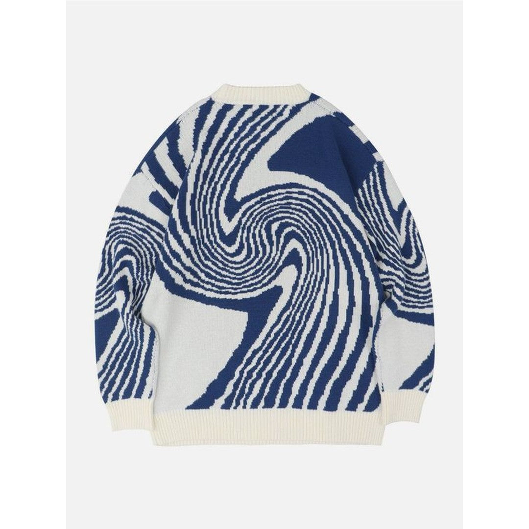 Woman wearing the Rosalind women's sweater, side view