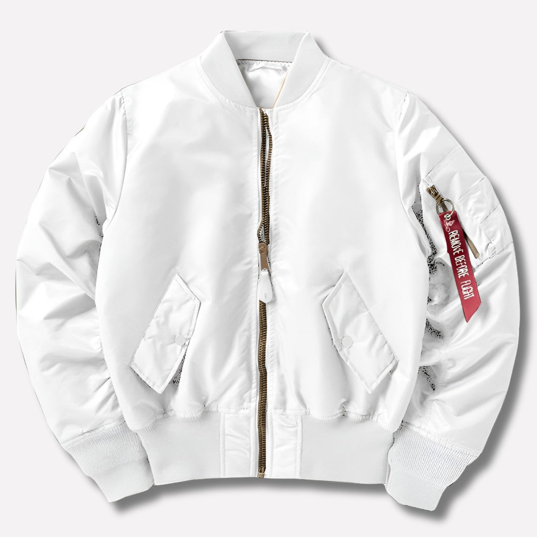 Woman wearing the Rufus women's classic jacket, model view