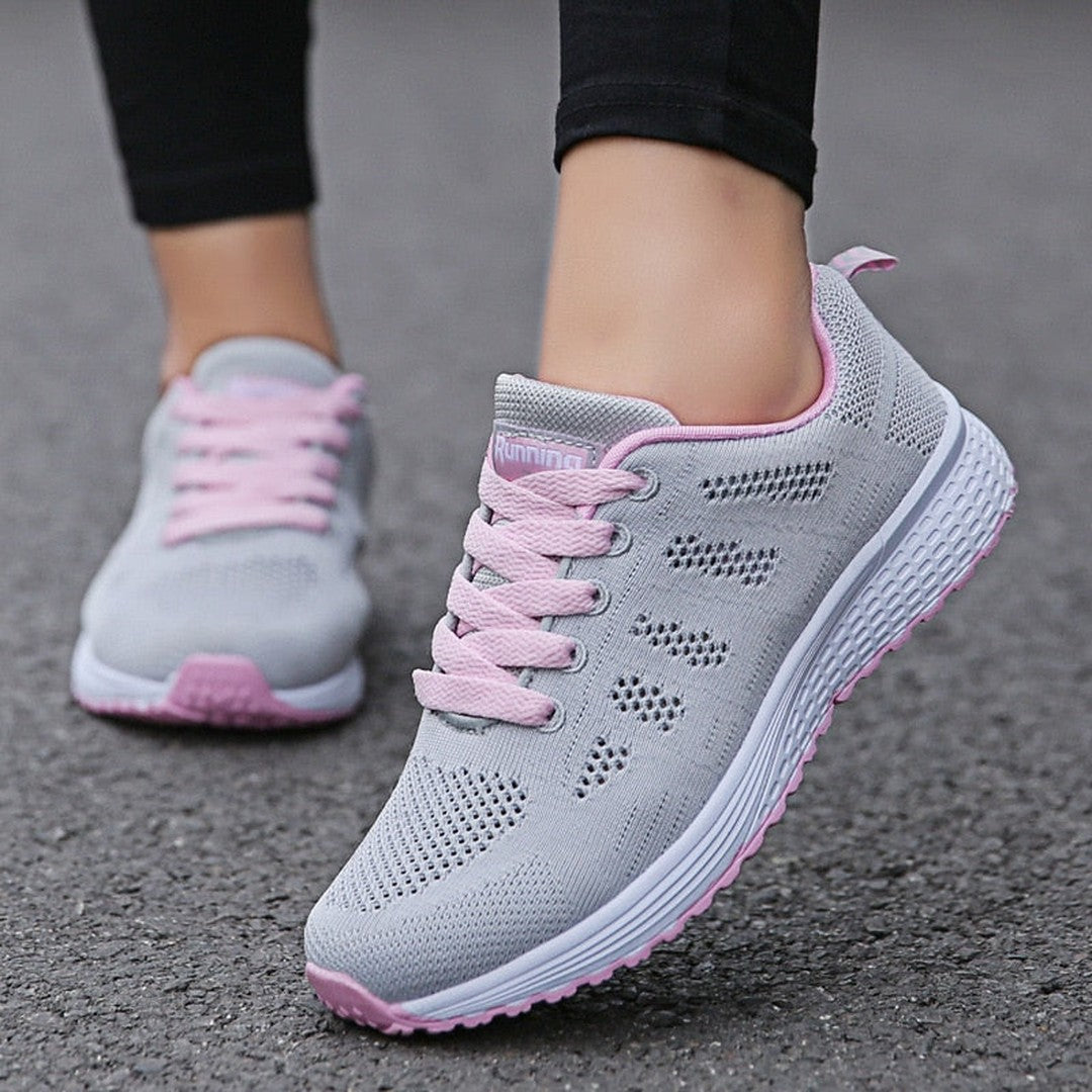 Woman wearing the Runa women's casual shoes, back view