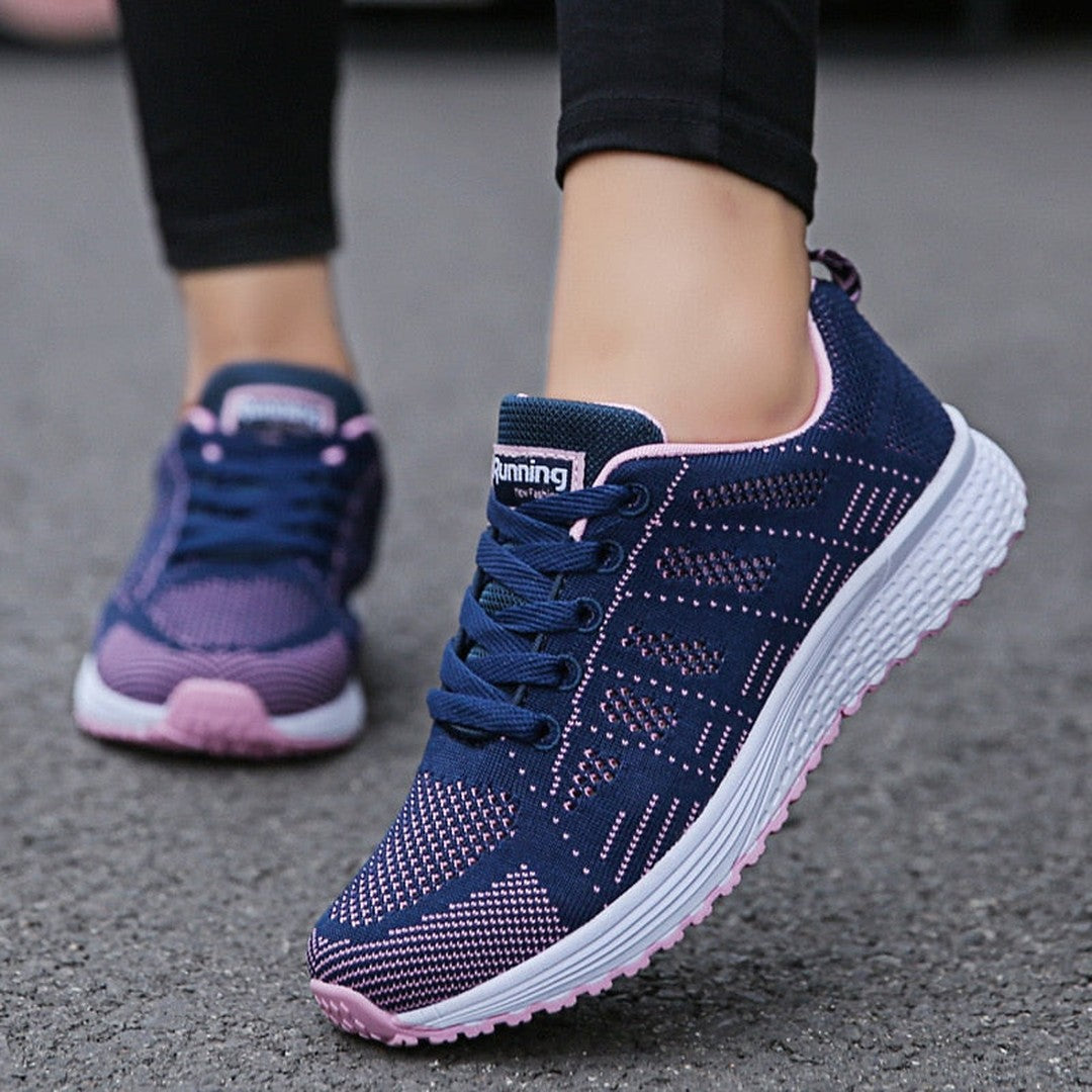 Woman wearing the Runa women's casual shoes, front view