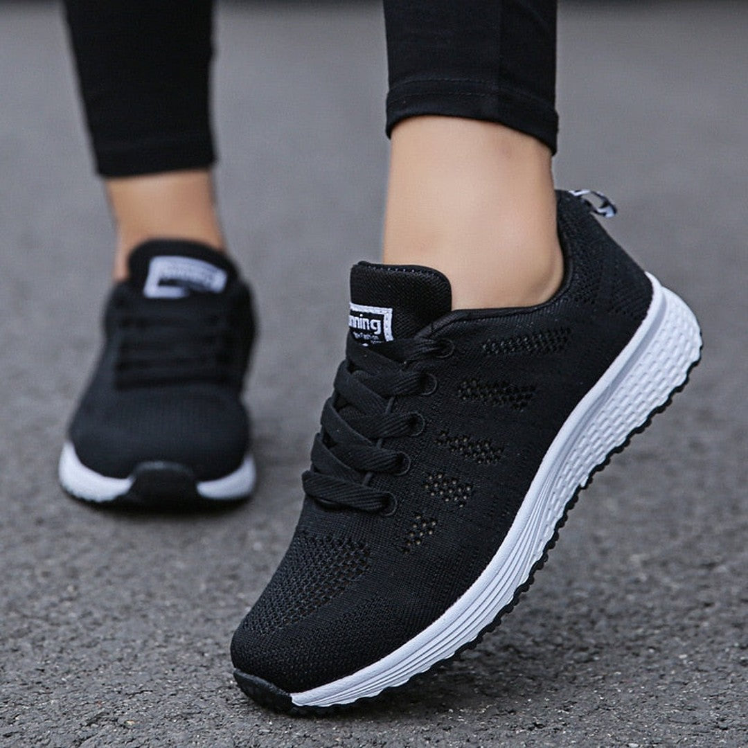 Woman wearing the Runa women's casual shoes, model view