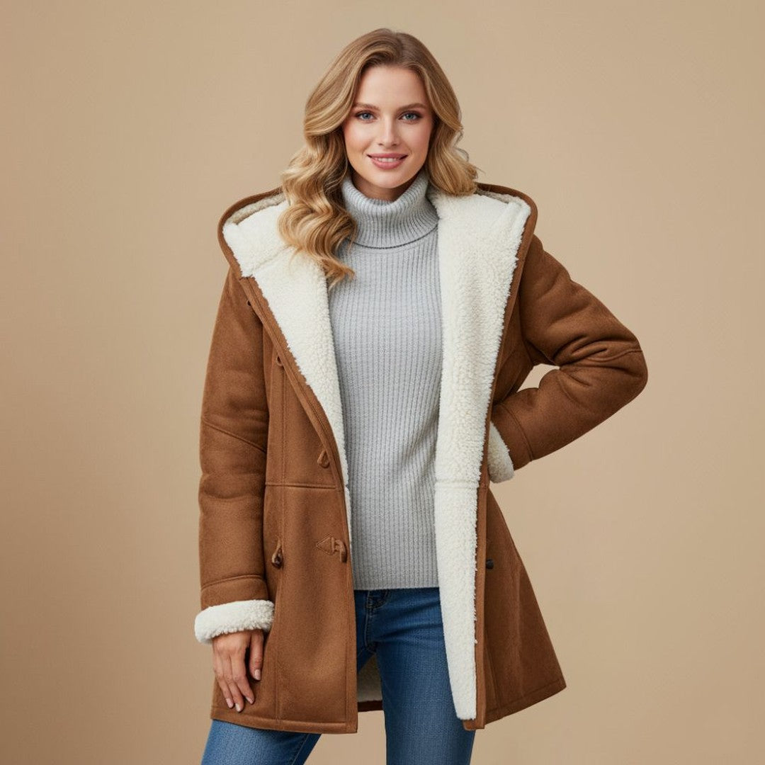 Woman wearing the Sabine women's jacket, side view