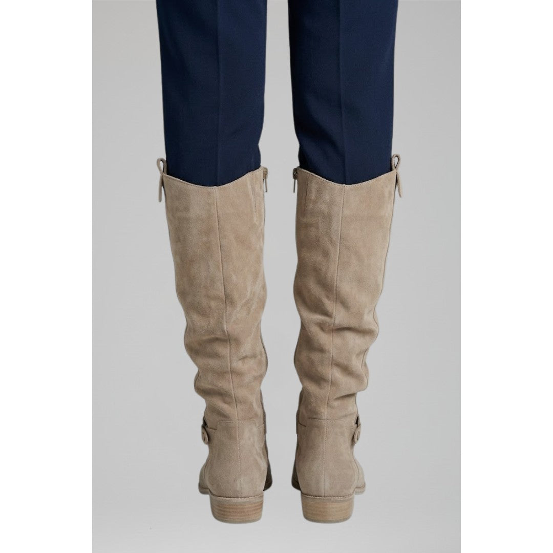 Woman wearing the Sabrina women's boots, flatlay view