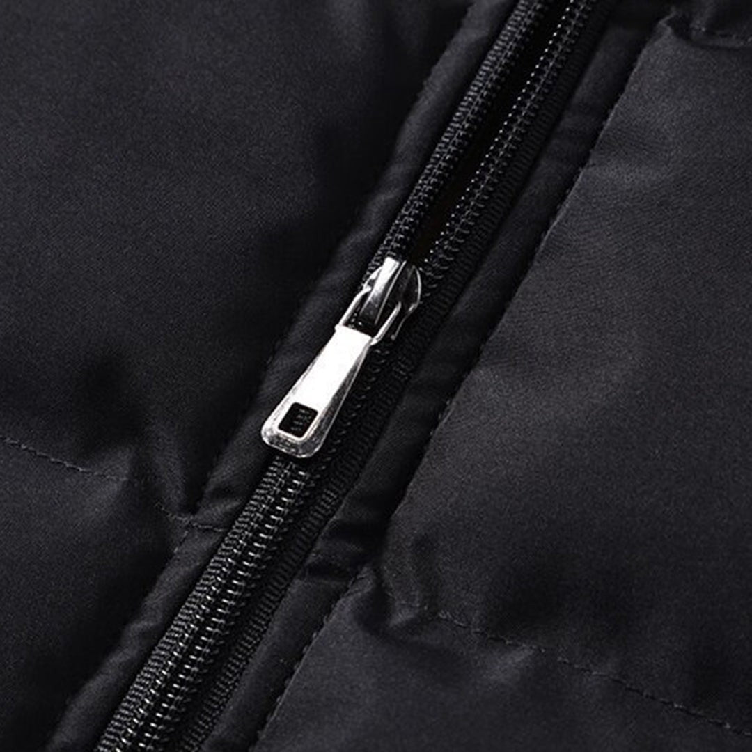 Man wearing the Salvatore men's fleece vest, flatlay view