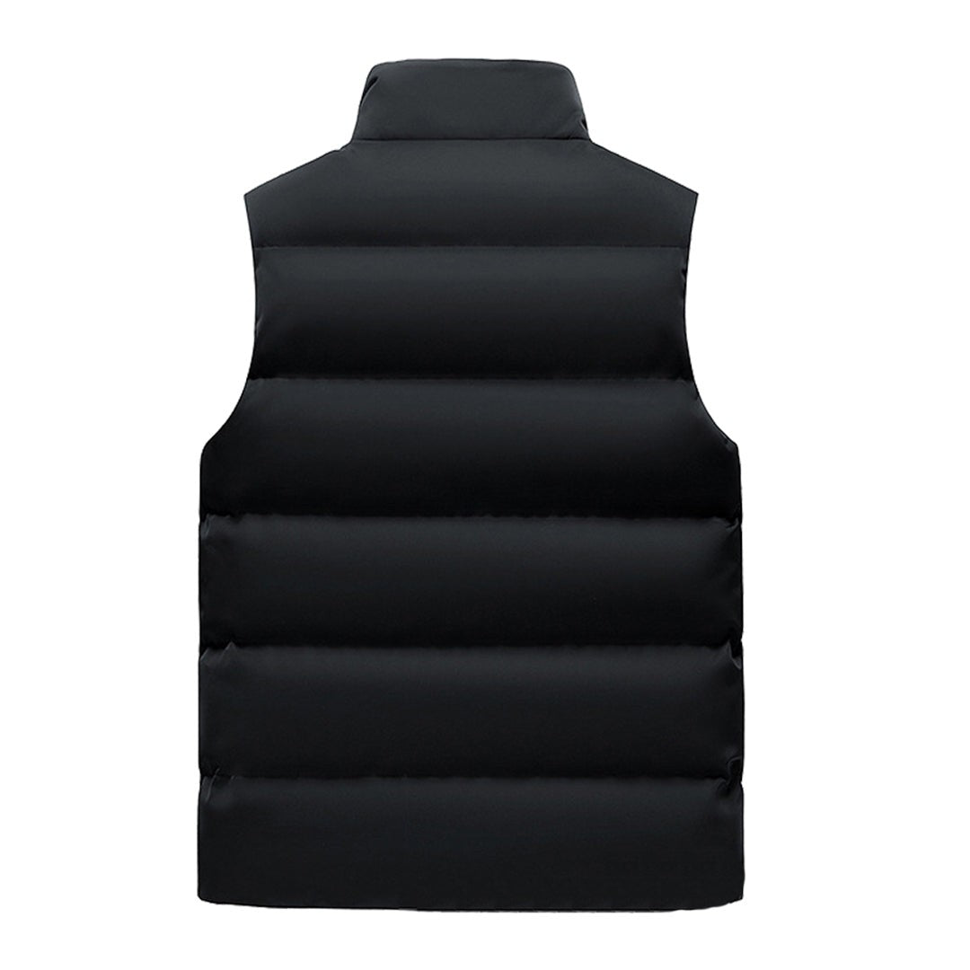 Man wearing the Salvatore men's fleece vest, side view