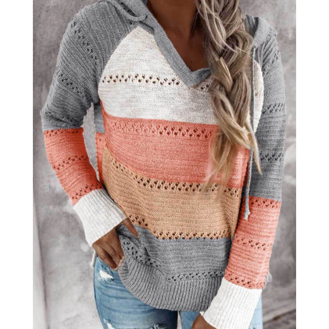 Woman wearing the Sasha women's hoodie, back view