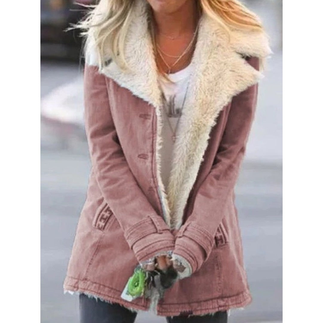 Woman wearing the Scarlett women's jacket, back view
