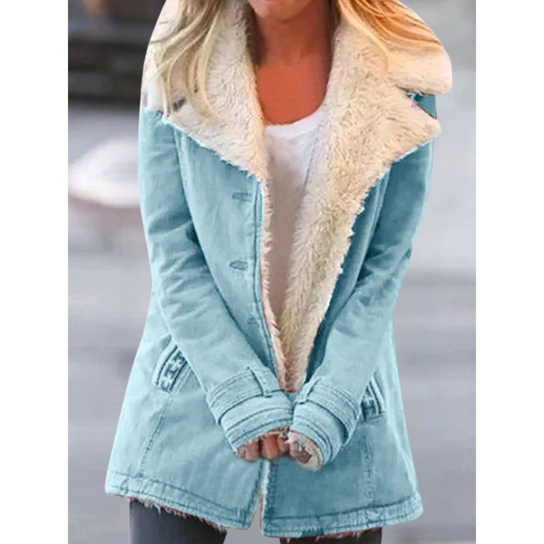 Woman wearing the Scarlett women's jacket, model view