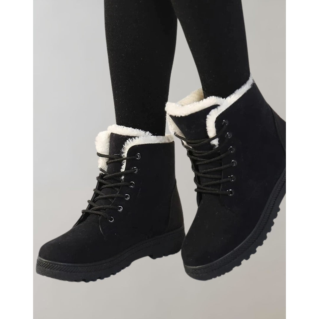 Woman wearing the Seren women's boots, back view