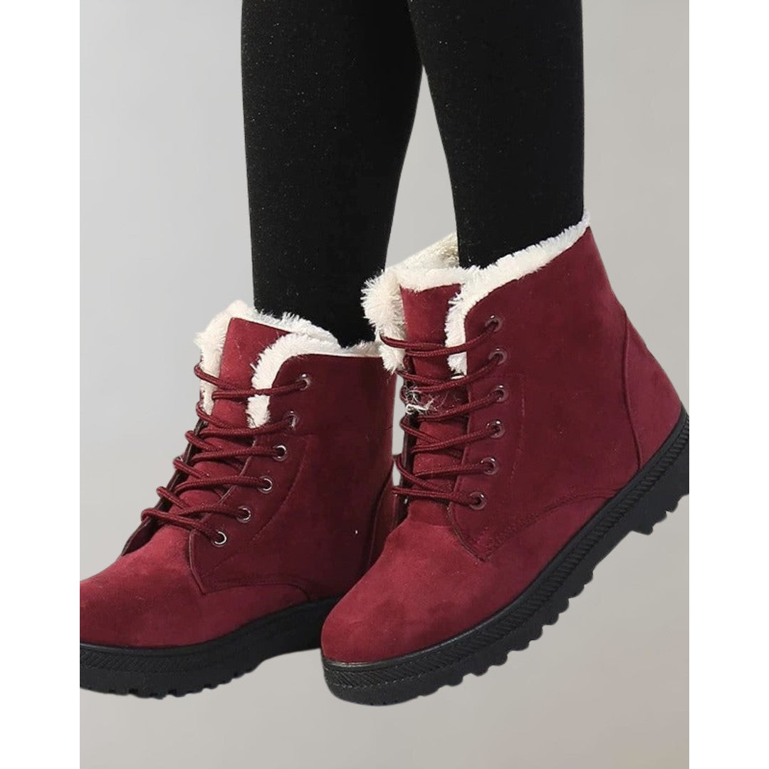 Woman wearing the Seren women's boots, side view