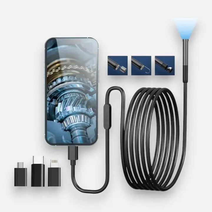 HD endoscope borescope camera with flexible cable - product photo 7