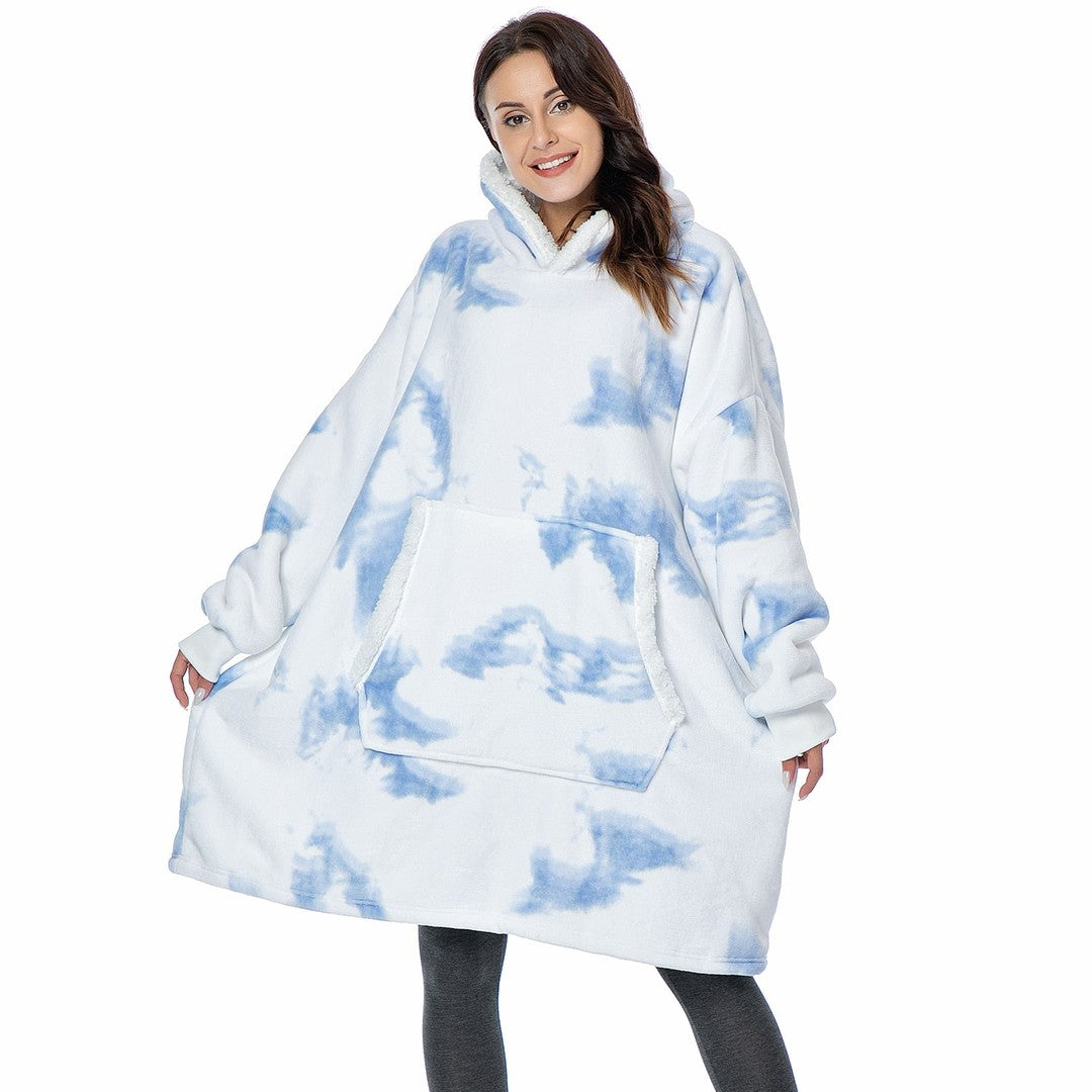 Oversized wearable fleece hoodie blanket - product photo 13