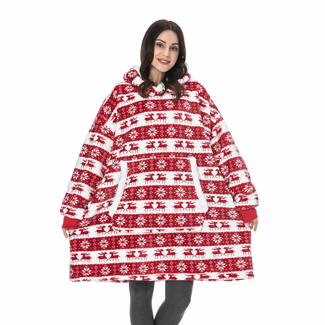 Oversized wearable fleece hoodie blanket - product photo 17