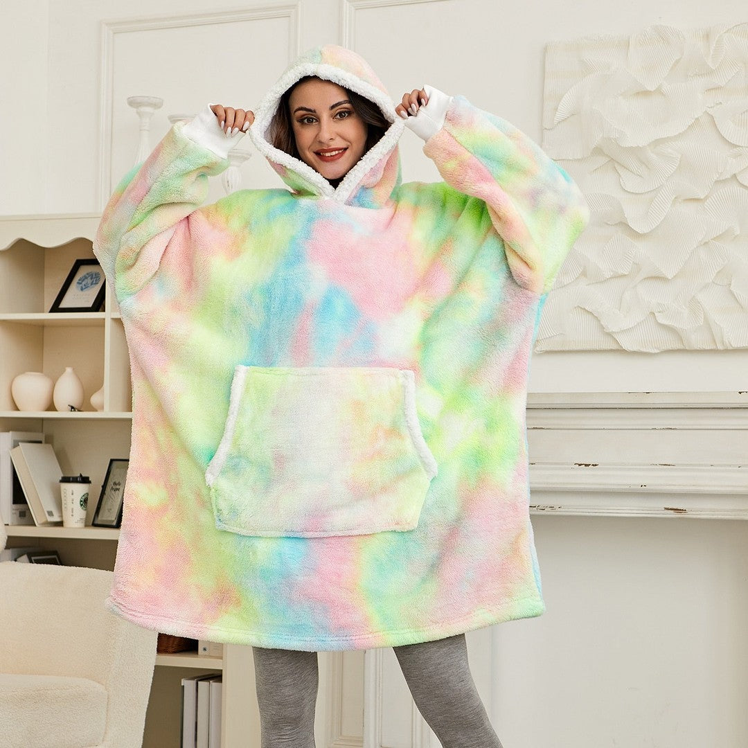 Oversized wearable fleece hoodie blanket - product photo 22